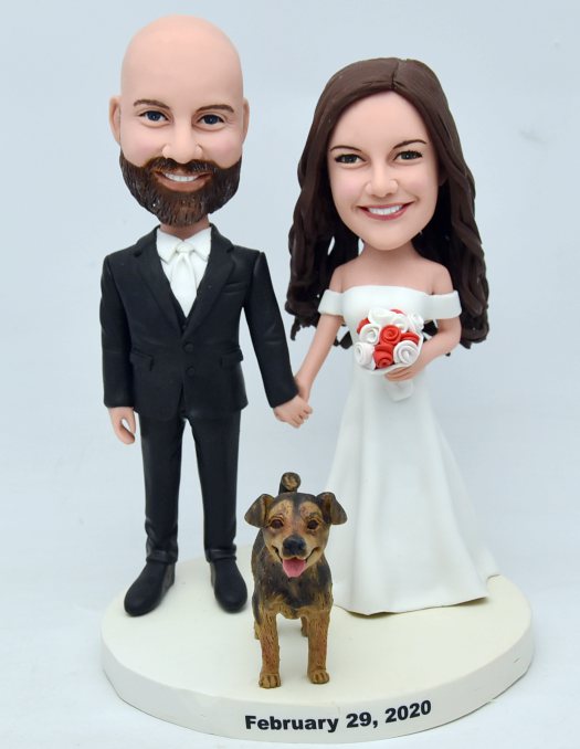 Custom cake toppers classic style with our dog